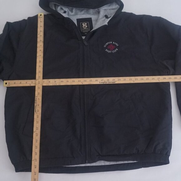 Vtg '90S Black Gear For Sports Clinton River Boat Club Nylon Cotton Lined Jacket - Picture 3 of 10